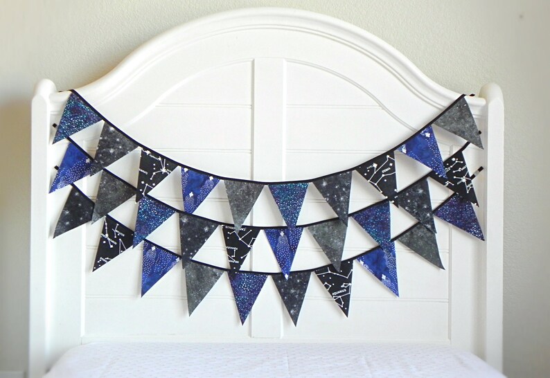 Celebrate in Cosmic Style with Constellation Map Bunting Garland Flags. Perfect for Weddings, Nurseries, Birthdays, Baby Showers & Classroom image 2