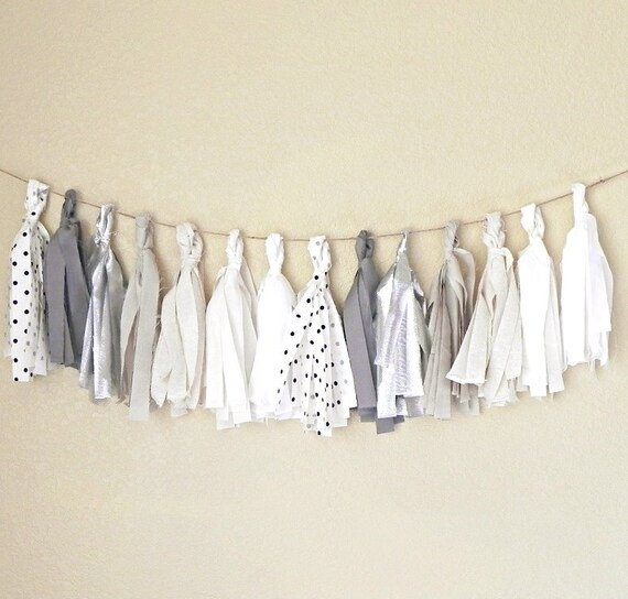 Fabric Tassel Garland Tassel Banner Garland Black And White Fabric Tassel Garland Tassel Banner Garland Black And White