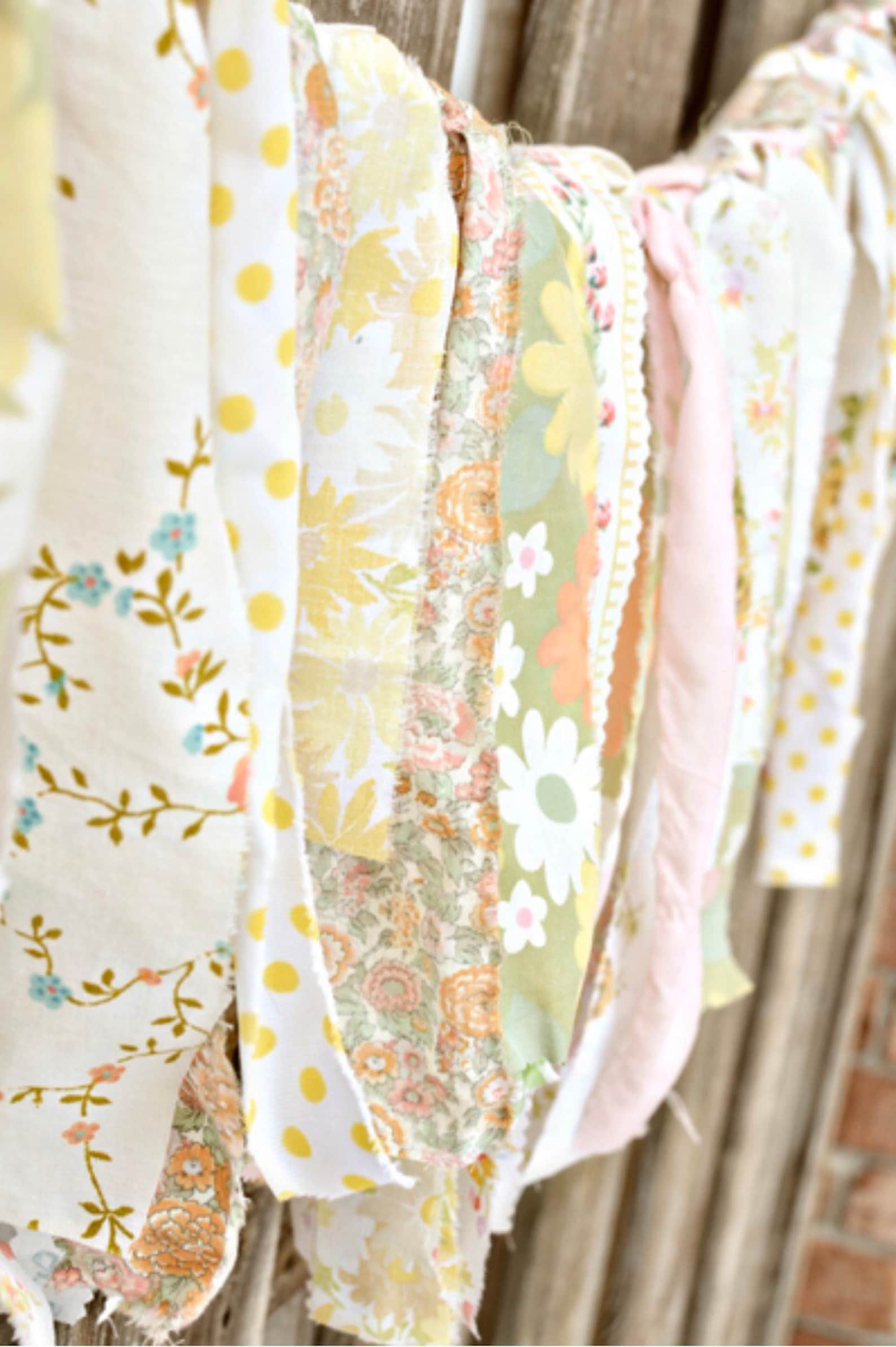 Vintage Floral Fabric Ribbon Garland Backdrop Perfect for Etsy