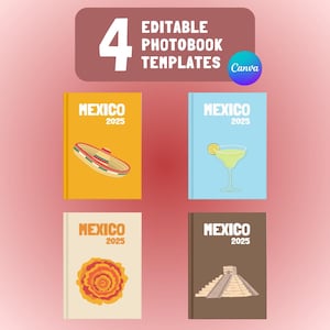 Mexico Photobook Template - Customizable Travel Album - Printable Memories for Canva - Assouline inspiration