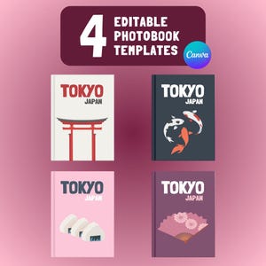 Tokyo Japan Photobook Template - Customizable Travel Album - Printable Memories for Canva - Assouline inspiration