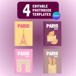 Paris France Photobook Template - Customizable Travel Album - Printable Memories for Canva - Assouline inspiration