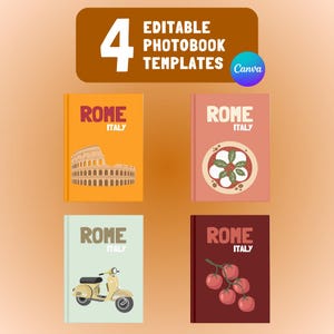 Rome Italy Photobook Template - Customizable Travel Album - Printable Memories for Canva - Assouline inspiration