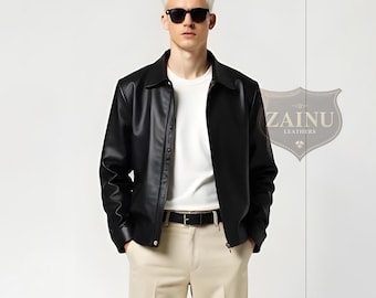 Handmade Black Leather Biker Jacket | Black Leather Moto Jacket | Leather Biker Jacket | Black Moto Jacket | Custom Leather Biker Jacket