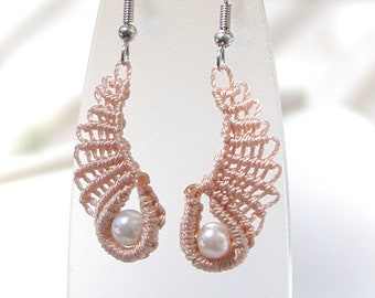 Macrame nude Earrings