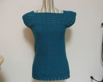 Crochet Teal Top