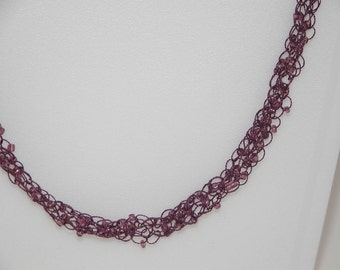 Crocheted Purple Necklace