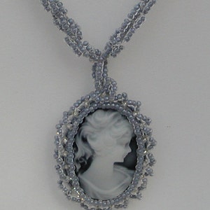 Cameo seed bead Necklace