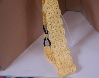 Crochet Kids Headband Yellow