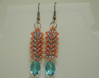 Tangerine and Aqua lEarrings