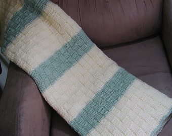 Basket Weave Block Baby Afghan Blanket