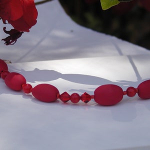 Beaded Red Polymer Bracelet