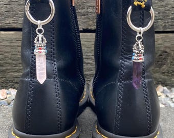 Amethyst Or Rose Quartz Charm: For Your Doc Marten Boots, Bag Or Keys.