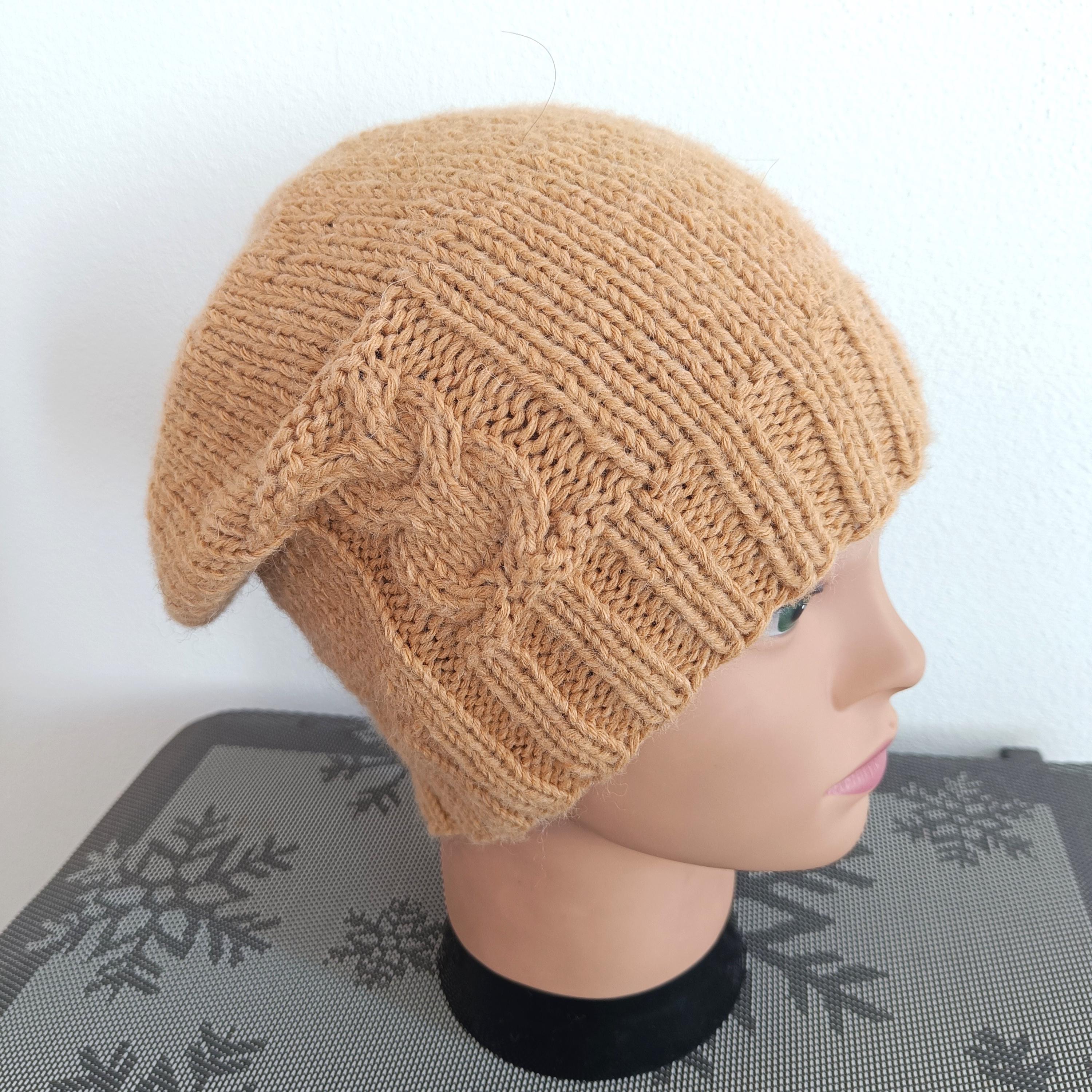 Wool Blend Beanie with owl: beanie for girls, winter girl hat, owl lovers hat