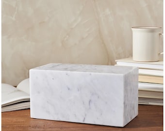 Carrara Marble Urn for Human Adult Cremation Ashes Decorative urn by Aspen Studio