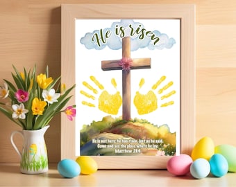Easter Handprint Art: He is Risen Keepsake (Printable PDF)