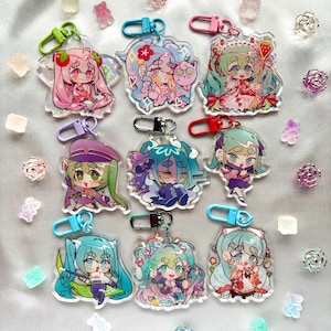 Hatsune Miku Keychain | Holographic Acrylic Charm |2.5&quot; Double-Sided Acrylic Charm
