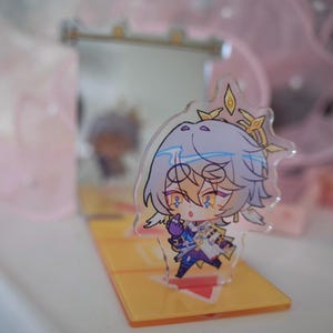 Sunday Robin Penacony Dream Ticker Minigame Standee | 4&quot; Mirror Hidden Image Acrylic Standee | Kawaii HSR Gift