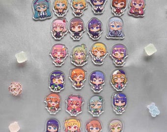 Project Sekai Small Acrylic Chibis | 2.5cm Double-Sided Acrylic Piece | Colorful Stage Acrylic | Kawaii Rythm Game Gift