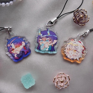 Baby Honkai Star Rail Charm | 1.25&quot; Double-Sided Glitter Charm | Kawaii HSR Gift | Xianzhou Luofu Keychain