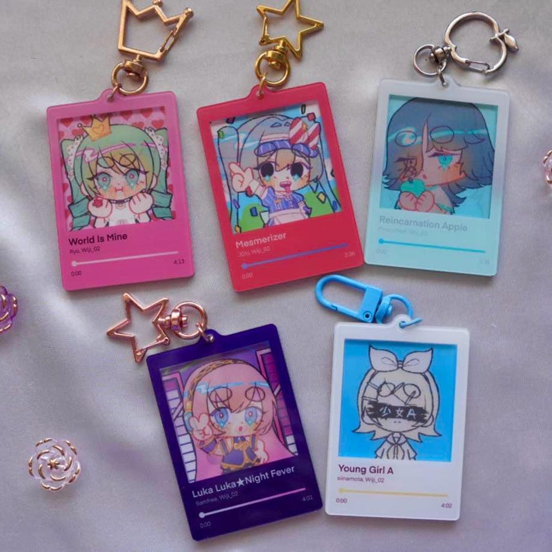 Lenticular Vocaloid Song Charm | Hatsune Miku Song Keychain | Animated ...