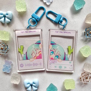 Spotify Hatsune Miku Keychain | Holographic Spotify Barcode Acrylic Charm |2.5&quot; Double-Sided Acrylic Charm