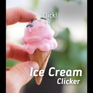 Icecream clicker, Fidget toy, Mechanical fidget, Stress relief, adhd fidget, Fidget keychain, Clicker keychain, Gift for icecream lovers,