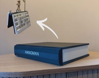 Hangman Board Game Book | PlayBook’d Hangman | Hidden Book Game | Unique Board Game Gift | Shelf Decor Game
