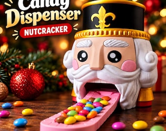 Nutcracker Candy Dispenser, 3D Printed Christmas Decor, Novelty Candy Holder, Unique Christmas Gift, Festive Holiday Decoration