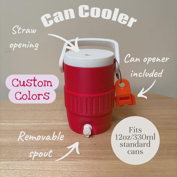 Personalized Retro Can Cooler 12oz 330ml Custom Koozie with Straw Lid Camping Gift for Beer Lovers