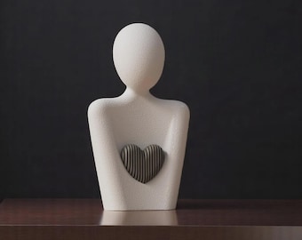 Scultura Madre e Cuore / Regalo per la Festa della Mamma / Statuetta astratta / Decorazione minimalista per la casa / Regalo per la mamma / Decorazioni per la casa / Statuetta per la Festa della Mamma