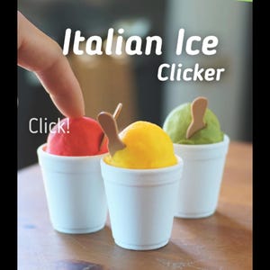 Italian ice clicker, Fidget toy, Mechanical fidget, Stress relief, adhd fidget, Fidget keychain, Clicker keychain, Gift for icecream lovers,