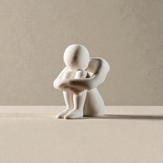 Nobody series | Minimalist Sculpture – Introspection Figure | Modern Home Décor, Contemporary Art, Healing Gift, Housewarming Present