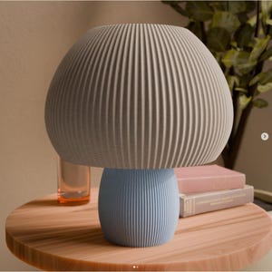 Rippled mushroom lamp, Rechargeable lamp, Desk lamp, Desklamp, Table lamp, Table light, Mood light, Home decor, Housewarming gift