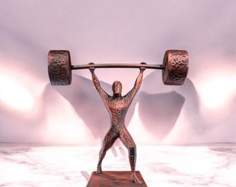 Weightlifter Statue, Gym Decor, Bodybuilding Sculpture, Fitness Lover Gift, Powerlifting Figurine, Gift for Fitness Lovers, Bodybuilder Gift