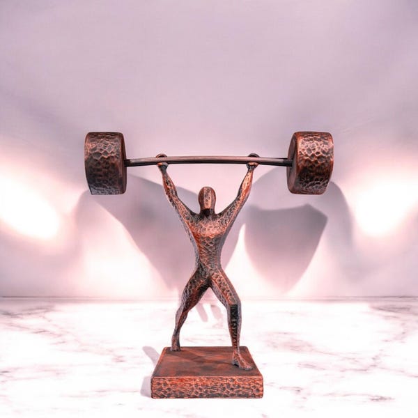 Weightlifter Statue, Gym Decor, Bodybuilding Sculpture, Fitness Lover Gift, Powerlifting Figurine, Gift for Fitness Lovers, Bodybuilder Gift