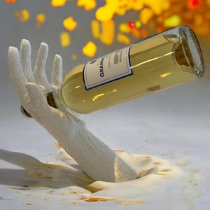 Wijnfleshouder Hand | Wijnopslag | Eettafeldecoratie | Flessenhouder | Wijnrek | Eigentijdse inrichting | Perfect cadeau voor wijnliefhebber