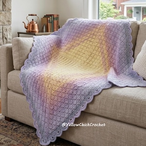 Handmade Crochet Rainbow Blanket, Soft Mohair Ombre Throw, Cozy Laptop Afghan for Couch Sofa Bed, Custom Color Gift for Her