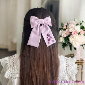 Personalized Custom Letter Hair Bow, Hair Tie, Barrette or Clip, Embroidered Bow, Birthday, Bridesmaid Gift, Girls Baby Hair Bow, Bride Bow