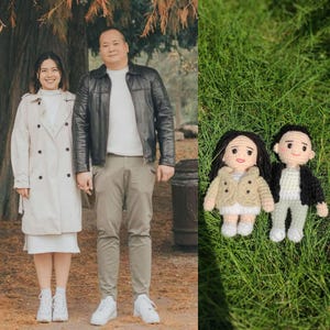 Couple Portrait Doll, Custom Couple Doll, Look Alike Doll, Darlings Doll, Anniversary Gift, Personalized Handmade Crochet Gift For Mom Dad