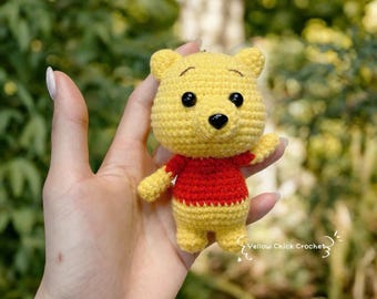 Buy 2 Get 1 Free - Handmade Winnie the Bear, Pig Crochet Dolls – Cute Keychain or Plush Set – Amigurumi Gifts for Kids, Disney Fans