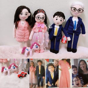 Family Portrait Doll, Custom Couple Doll, Look Alike Doll, Darlings Doll, Anniversary Gift, Personalized Handmade Crochet Gift For Mom Dad