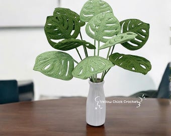Crochet Monstera Leaf: Artificial Plant, Plant Lover Gift, Home Decor, new year decor, home decor, summer decor, fresh air