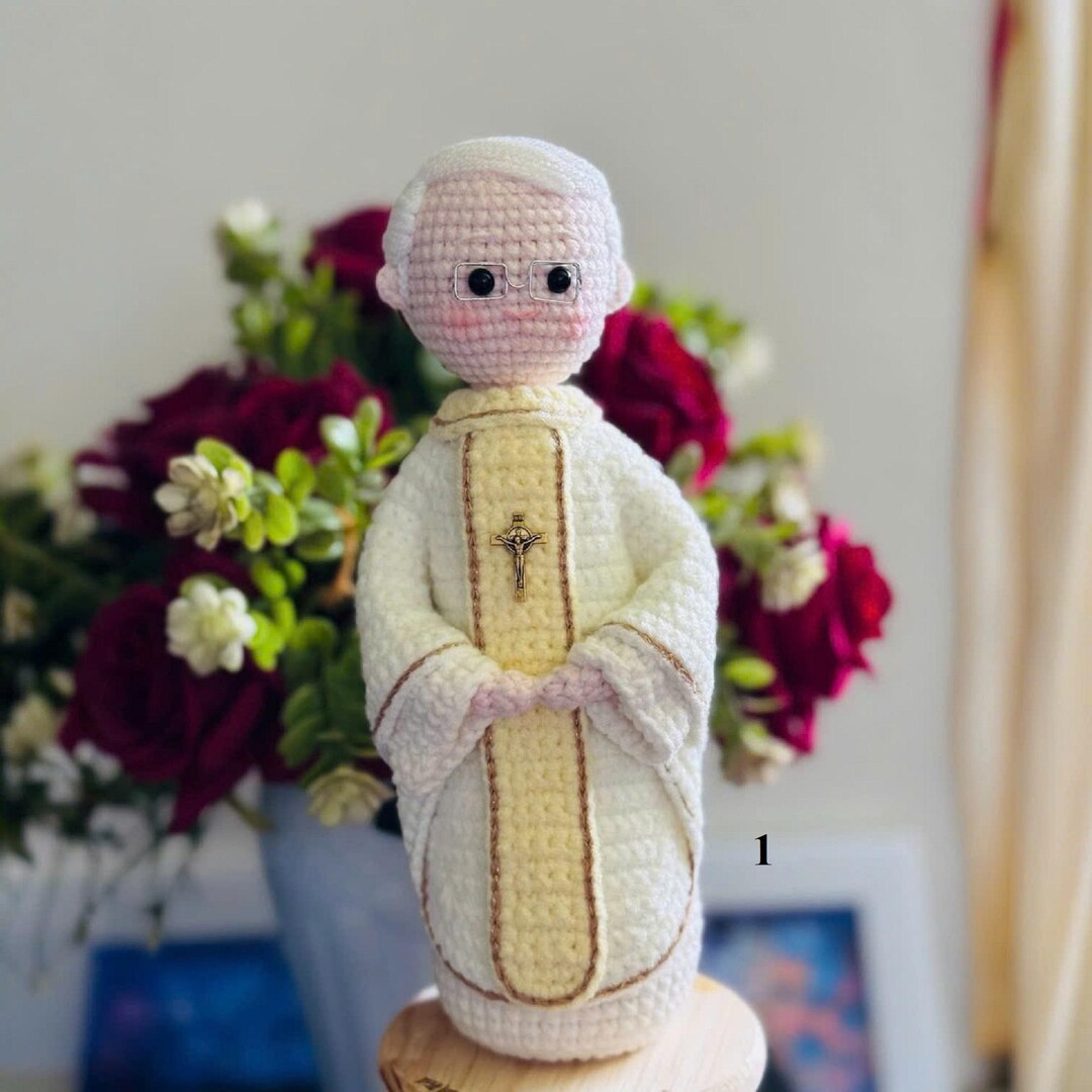 Catholic Rochet Custom Crochet Catholic Priest Doll: Handmade Amigurumi Figurine ...