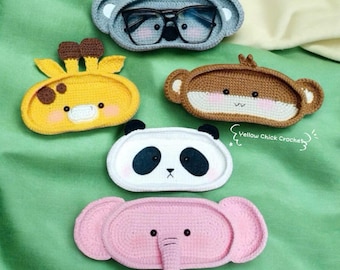 Handmade Crochet Glasses Holder, Animal Eyeglass Tray, Birthday Gift, Desk Decor, Mother's Day Gift, Easter Gift, Animal lover