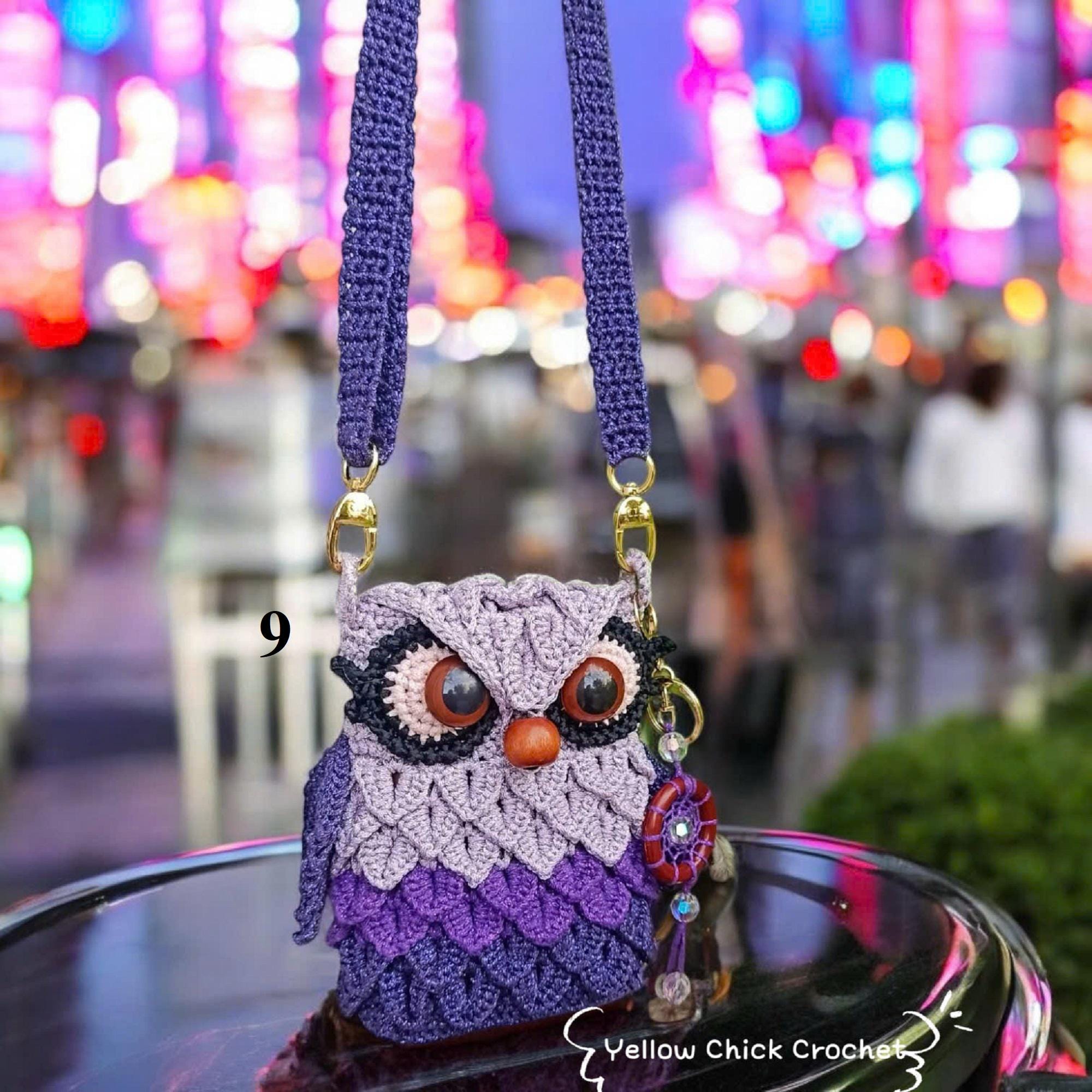 Crochet Owl Bag - Handmade Animal Purse or Backpack - 3 Sizes, 10 Colors - Cute Owl Gift for Her, Ki