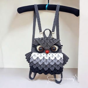 Handmade Crochet Owl Bag, Cute Animal Backpack or Crossbody, 3 Sizes & 10 Colors, Unique Gift for Owl Lovers, Birthday Gift, Animal lovers
