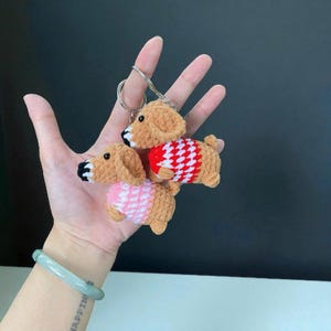 Kaufen Sie 2 erhalten 1 frei, Mini häkeln Dackel Schlüsselbund, niedliches handgemachtes Dackel Geschenk für Hundeliebhaber, Geburtstagsgeschenk, Geschenk für sie, Mutter, niedlicher Schlüsselanhänger