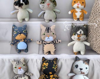 Custom Cat Plush, Stuffed Cat, Custom Crochet Cat, Stuffed Animal, Personalized Pet Gift, Pet Memorial, Pet Stuffed Animal, Look Alike cat