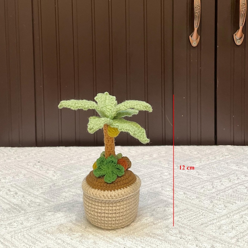 Mini Crochet Palm Tree, Handmade Desk Plant Decor, Tree lover, Mother's Day Gift, Easter Gift image 6